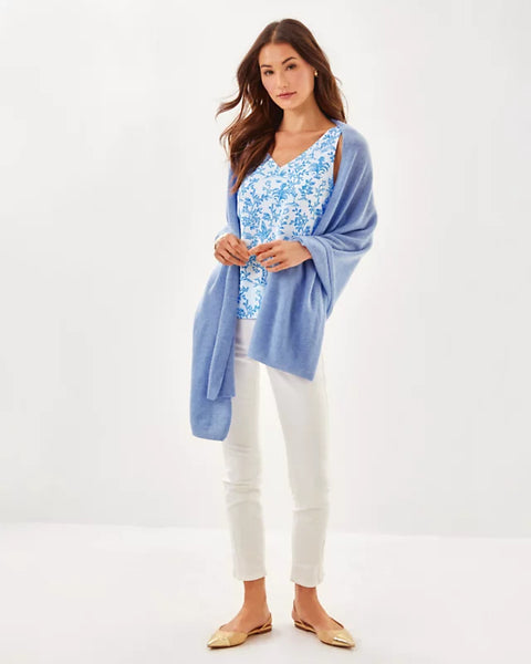 Lanelle Cashmere Wrap, Heathered Jacaranda Blaue – Melly