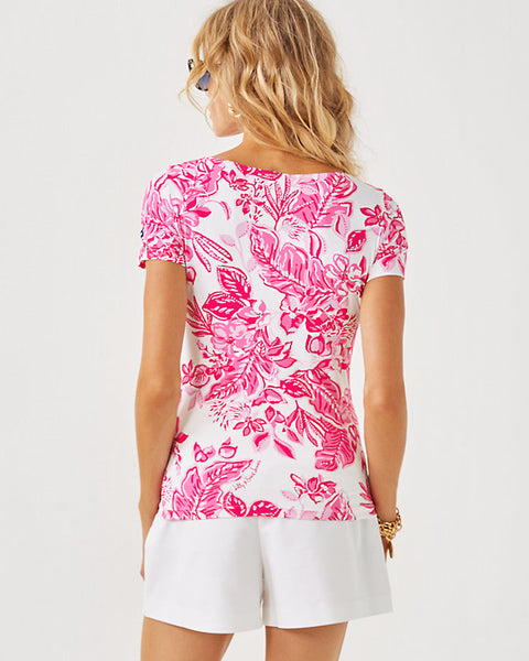 Lilly x Saint James Garde Cote MC Top, Rose – Melly