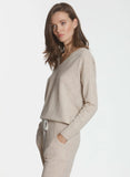 L&T BF Vee Sweater Cashmere, Oatmeal-LABEL+thread