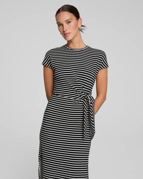SPANX AirEssentials Tie Waist Maxi, Very Black Stripe – Melly