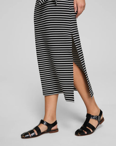 spanx tie waist maxi dress SPANX AirEssentials Tie Waist Maxi, Very Black Stripe – Melly