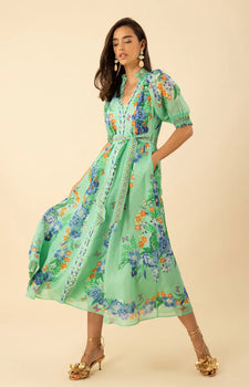 Alaiya Organza Maxi Dress, Mint-Hale Bob