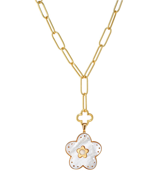 ASHA Azalea Pendant + Clover Lariat Necklace-ASHA