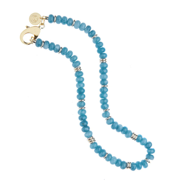 Gumdrop Beaded Neck, Aqua – Melly