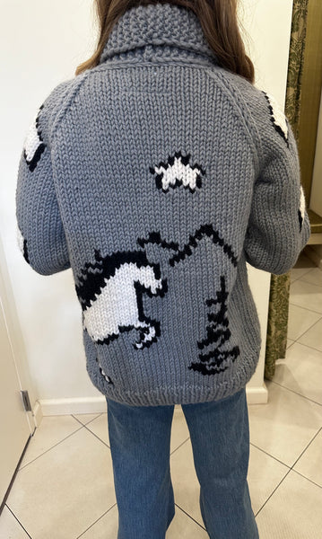 GOGO Long North West Skies Cardi, Stone – Melly