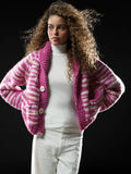 GOGO Short NO WASTE Cardi, Rasp/Snow/ Van-GOGO Sweaters