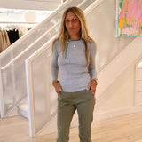 Kerri Rosenthal Long Sleeve Rib Tee, Gry-Kerri Rosenthal