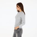 Kerri Rosenthal Long Sleeve Rib Tee, Gry-Kerri Rosenthal