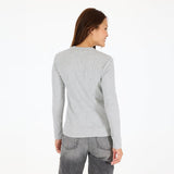 Kerri Rosenthal Long Sleeve Rib Tee, Gry-Kerri Rosenthal