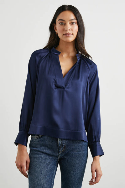Wynna Blouse, Navy-Rails