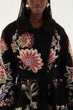 FARM Rio Marvelous Garden Fleece Coat, Black-Farm Rio