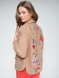 Vilagallo Screen Print Jacket, Camel-Vilagallo