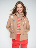 Vilagallo Screen Print Jacket, Camel-Vilagallo