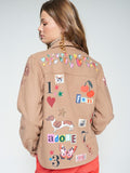 Vilagallo Screen Print Jacket, Camel-Vilagallo