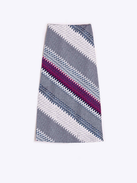 Vilagallo Sirena Skirt, Marino Plata Jacquard-Vilagallo