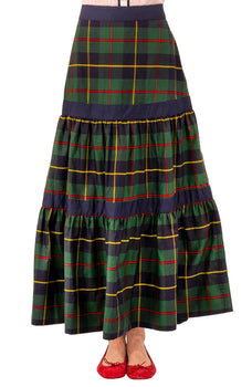Ipanema Skirt, Green Multi Plaid-Gretchen Scott