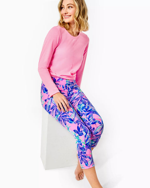 Lilly Pulitzer UPF 50+ High-Rise Luxletic Leggings NWT Low Tide