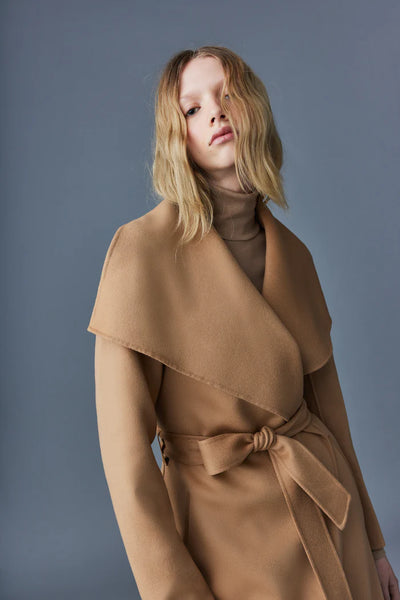 Zara coat online with wrap collar