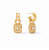 JV Marbella Hoop & Charm Earring, Gold/Iridescent Clear-Julie Vos