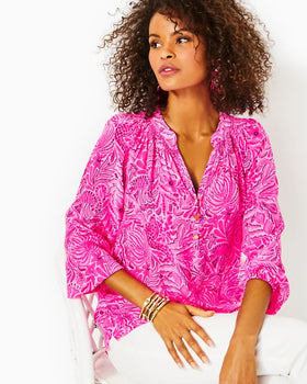 Elsa Top - Cerise Pink, Pinkie Promises-Lilly Pulitzer