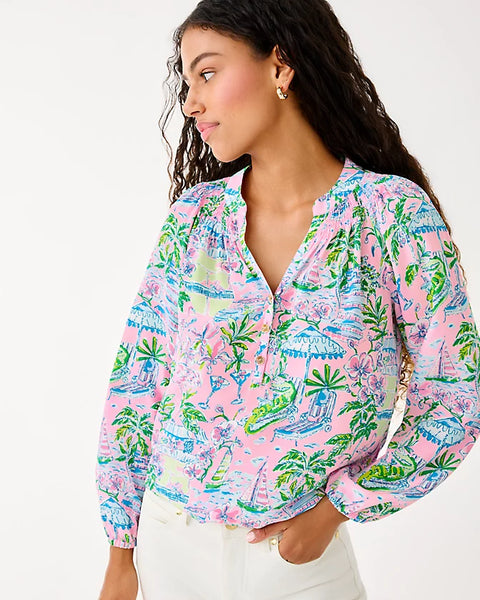 Elsa Top- Conch Shell Pink Sunny Dee-Lilly Pulitzer