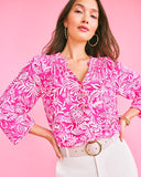 Elsa Silk Top, Absolutely Flamazing, Passion Fruit Pink-Lilly Pulitzer