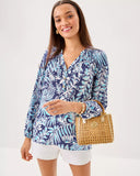 Elsa Silk Top, Sapphire Pool Summertime Shorelines-Lilly Pulitzer