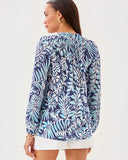 Elsa Silk Top, Sapphire Pool Summertime Shorelines-Lilly Pulitzer