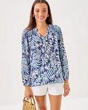 Elsa Silk Top, Sapphire Pool Summertime Shorelines-Lilly Pulitzer