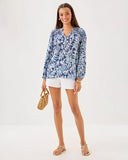 Elsa Silk Top, Sapphire Pool Summertime Shorelines-Lilly Pulitzer