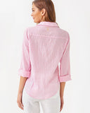 Sea View Button Down, Conch Shell Pink X Resort White-Lilly Pulitzer