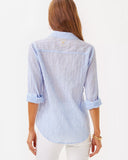 Sea View Button Down, LTWT Oxford Stripe, Jacaranda Blue-Lilly Pulitzer