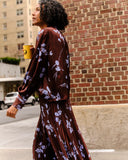 Cartolina Claudia Pleated Skirt, Upstate Floral Espresso-Cartolina
