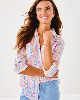 Sea View Button Down, Multi Summer Serenade-Lilly Pulitzer