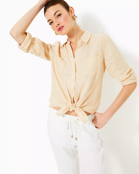 Sea View Button Down, Sand Bar X Resort White-Lilly Pulitzer