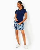 UPF 50+ Luxletic Frida Scallop Polo Top, Low Tide Navy-Lilly Pulitzer