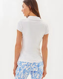 UPF 50+ Luxletic Frida Scallop Polo Top, Resort White-Lilly Pulitzer