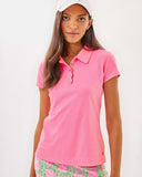 UPF 50+ Luxletic Frida Scallop Polo Top, Rousseau Pink-Lilly Pulitzer