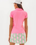 UPF 50+ Luxletic Frida Scallop Polo Top, Rousseau Pink-Lilly Pulitzer