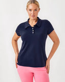 UPF 50+ Luxletic Frida Scallop Polo Top, True Navy-Lilly Pulitzer