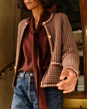 Cartolina Evelyn Cardigan, Espresso-Cartolina
