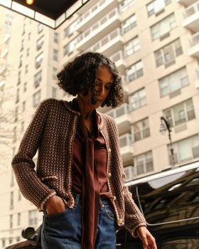 Cartolina Peggy Long Sleeve Top, Espresso-Cartolina