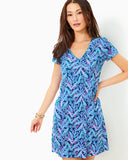 Etta Short Sleeve Dress - Barton Blue Star Gazing-Lilly Pulitzer