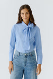 Oui Tie Blouse, Blue White-oui