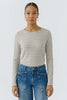 oui SUMIKO Long Sleeve Striped Shirt, Brown/ Off White