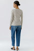 oui SUMIKO Long Sleeve Striped Shirt, Brown/ Off White
