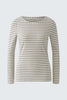 oui SUMIKO Long Sleeve Striped Shirt, Brown/ Off White