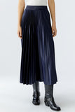 oui -oui Banded Pleated Skirt, Dk Blue-oui