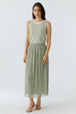 oui Pleated Skirt, Seagrass-oui