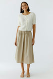 oui Banded Midi Skirt, Biscuit-oui